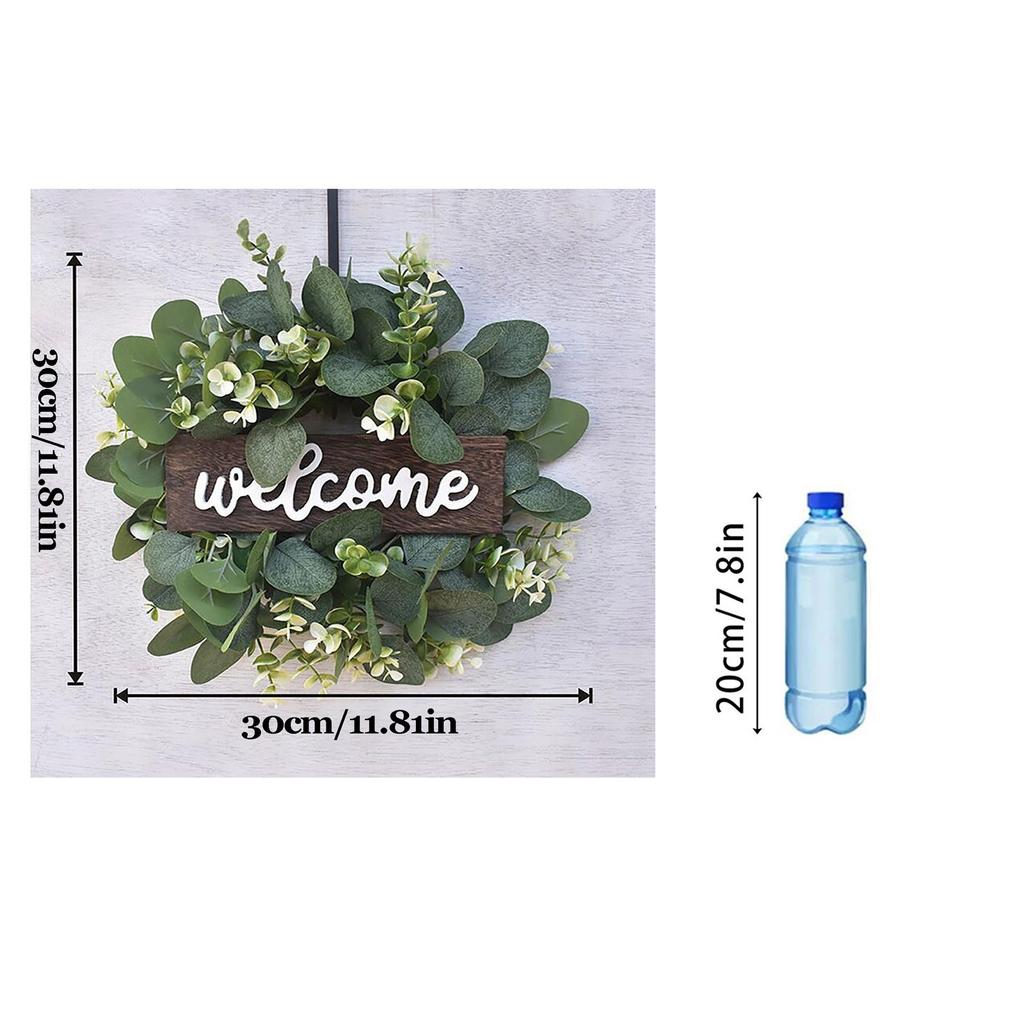 Plastic Sleeve Simulation Flower Wreath Door Decoration Flower Wreath Leaf Flower Wreath Party