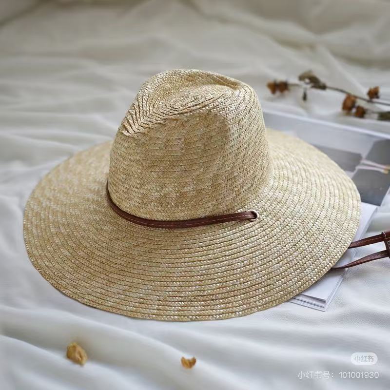 

Belt Strap Wide Brim Sun Hat for Women Fashion Beach UV Hats Summer Travel Panama Hats Outdoor Garden Gardening Straw Hat солом яний