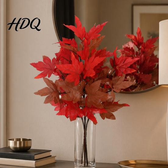 Fake Plants for Home Decor Artificial Maple Leaves Faux Silk Hanging Plant Decor Realistic Cascading Valentine's Day Floral Presents Leaves