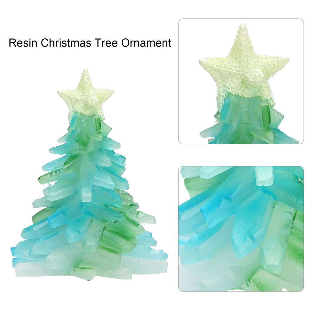 Resin Christmas Tree Ornament Ocean Theme DIY Stylish Christmas Tree Decoration for Window Tabletop