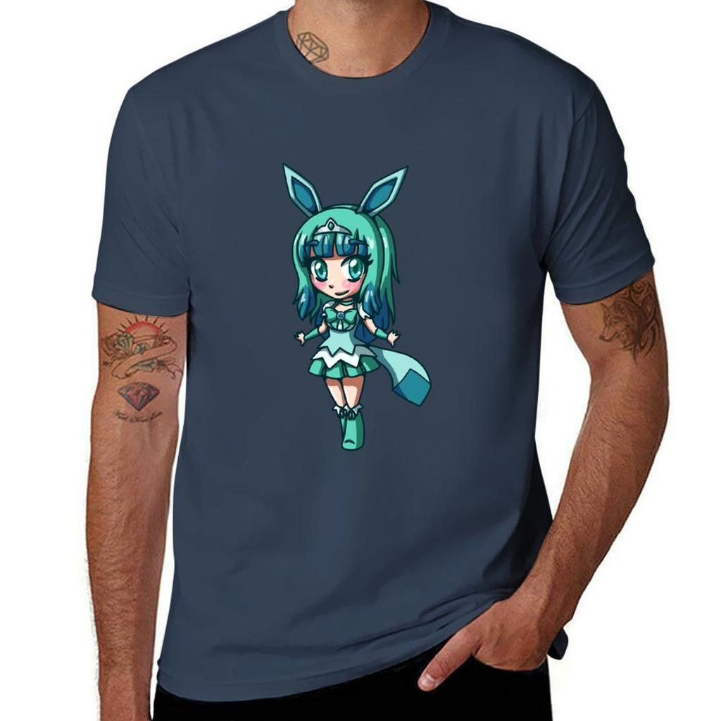 Ice Elf Chibi Men's T-Shirt, Magical Comfortable Loose Short-Sleeve Crew Neck Top