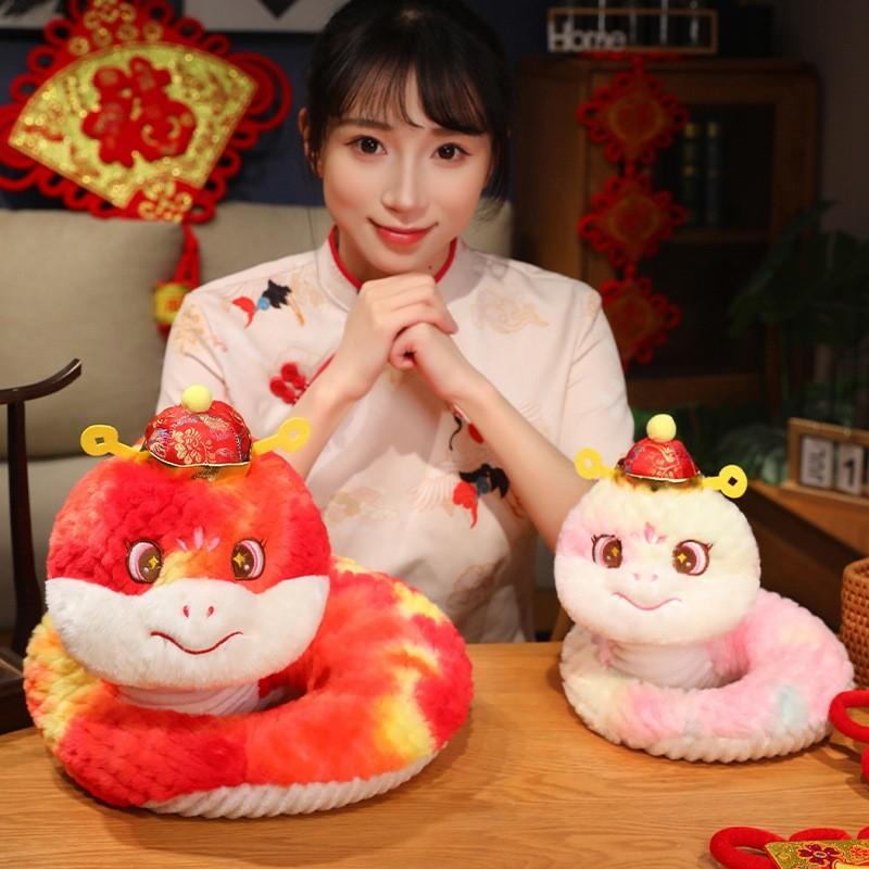 Colorful And Cute 30cm Plush Snake Toy For New Year And Zodiac Gifts Festival