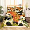 Cute Red Panda Duvet Cover King Size,Pink Love Stars Bedding Set Kawaii Cartoon Animals Comforter Cover Girly Sweet Quilt Cover
