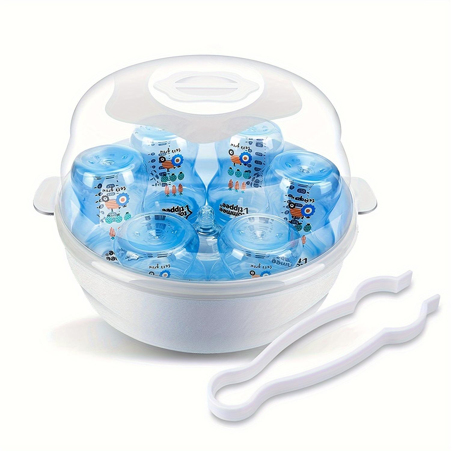 

Microwave Steam Sterilizer for Baby Bottles Temperature Nipple Sterilizer Bottle Holder Storage Box Baby Bottle Warmer BPA Free белый
