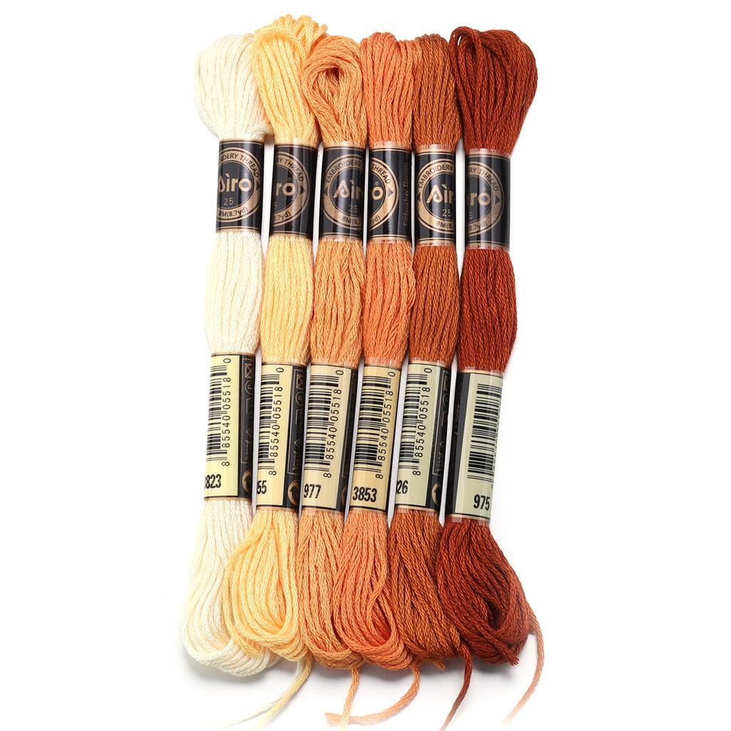 6pcs/lot Colorful Cross Stitch Threads Polyester Embroidery Threads DIY Hand Sewing Knitting Embroidery Supplies Accessories