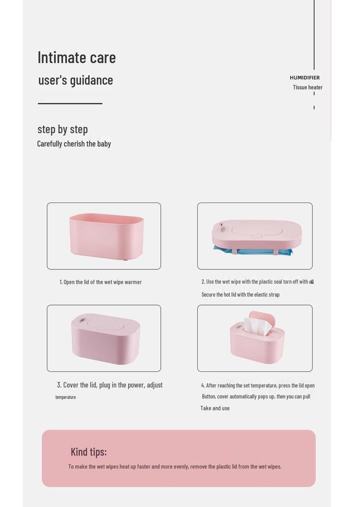Portable Insulated Wet Wipe Warmer Box with Constant Temperature Control