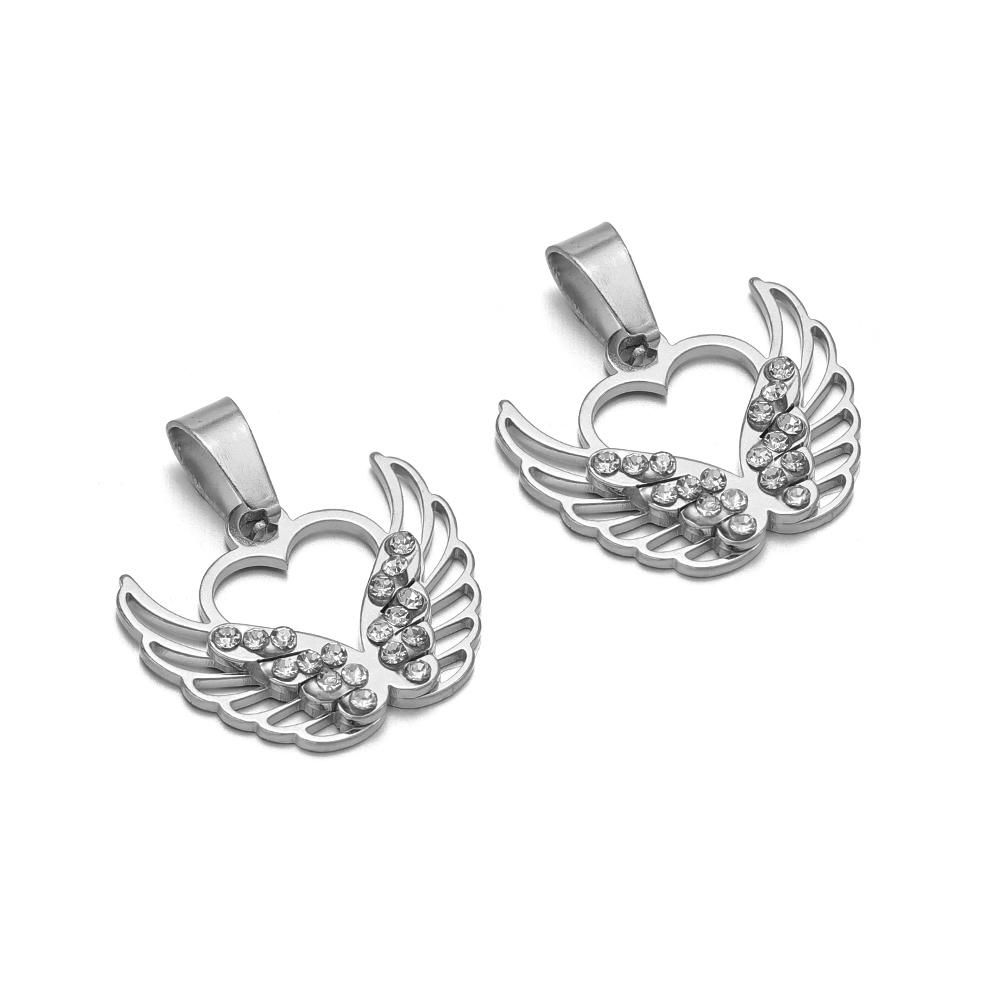 5Pcs Stainless Steel Metal Heart Flower Butterfly Cubic Zircon Charms for Necklace Bracelet DIY Jewelry Pendants Earrings Making