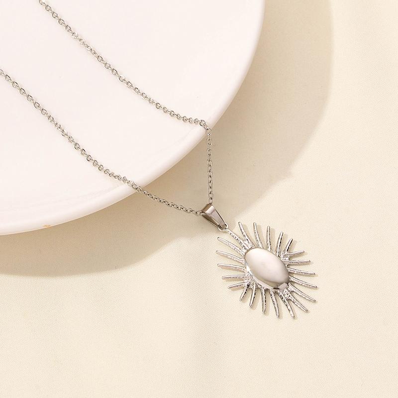 Sun Moon Star Jewelry Classic Stainless Steel Necklace 50cm Chain On The Neck Necklaces For Women Men Pendant Trendy Choker Gift