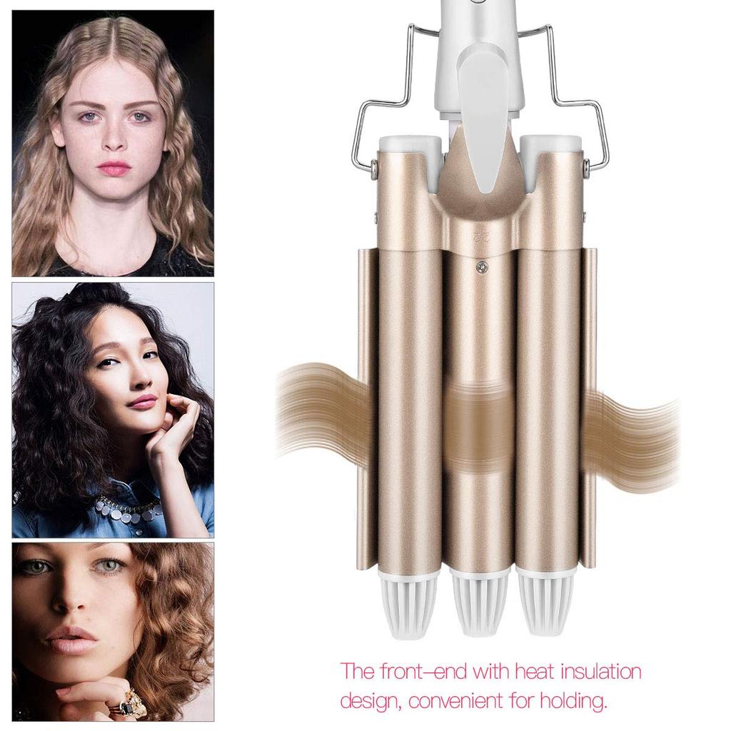 Professional 3 Barrel Curling Iron Wand Fast Heating Tourmaline Ceramic Hair Waver Styling Tool for Beautiful Waves