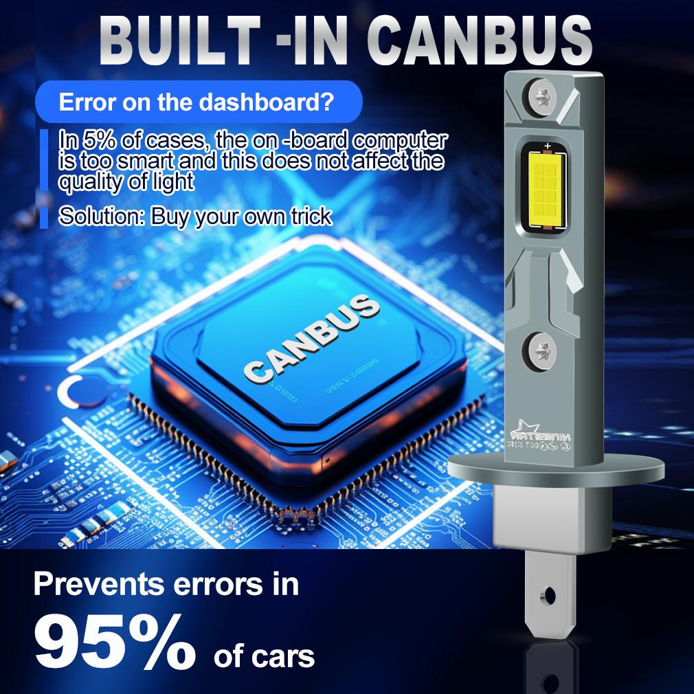 2st 15000LM H7 H4 LED Strålkastarlampor H11 H8 H1 Canbus Bil Dimljus 35W Fläktlös LED-lampa Auto Körljus 12V 6500K Plug&Play