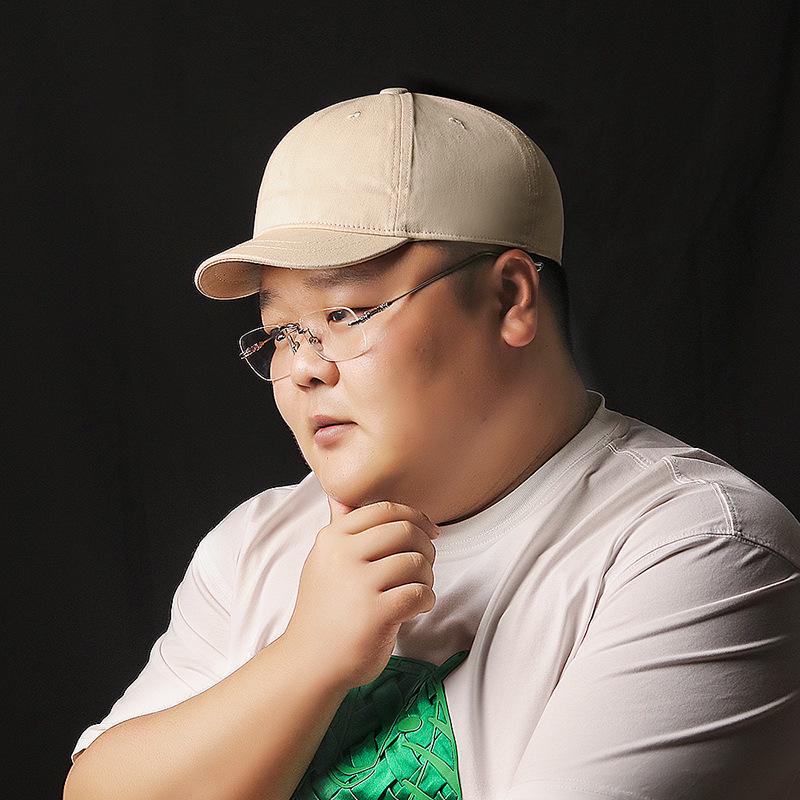 In Stock: Large Adjustable Cotton Baseball Cap, Plus Size, for Men and Women, Solid Color, Extra Large Duckbill Design