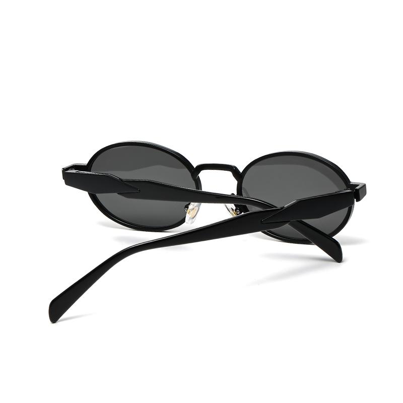 1/2pcs New Small Frame Metal Oval Sunglasses For Women And Men, High-End Retro Steampunk Sun Glasses