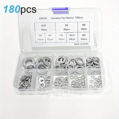 180/360pcs Stainless Steel Sealing Washers - Suitable for General Maintenance and Oil Pan Plug Gaskets.