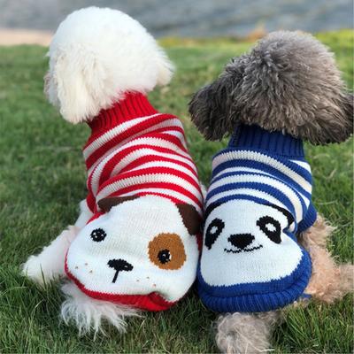 Zimowe ubrania dla kotów i psów z kreskówek Ciepły świąteczny sweter dla małego Yorkie Pet Clothing Coat Knitting Crochet Clothes