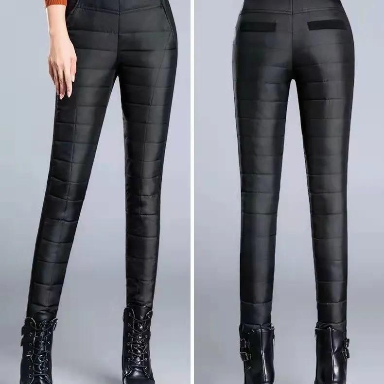 

Женские зимние брюки для снега, узкие теплые брюки с высокой талией, эластичные брюки XS