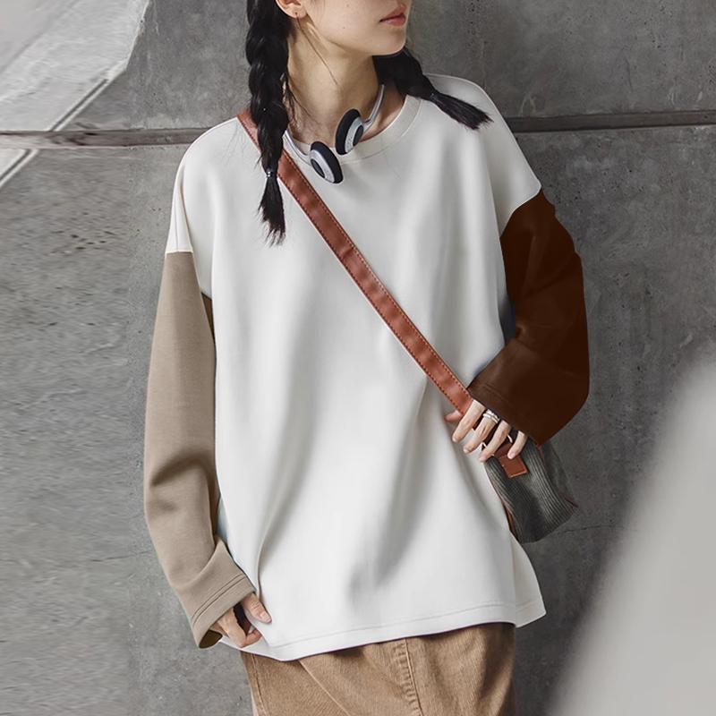 

ZANZEA Жіночі осінні в язані пуловери з круглим вирізом і довгими рукавами контрастного кольору