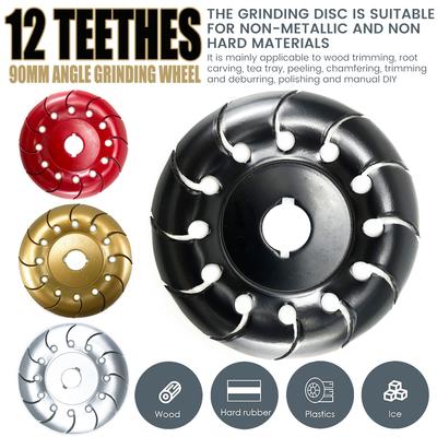 Wood Carving Disc Cutter Angle Grinder Circular Saw Blade Double 12 Teethes Wheel Abrasive Cut Sharp Tree Woodworking 90mm