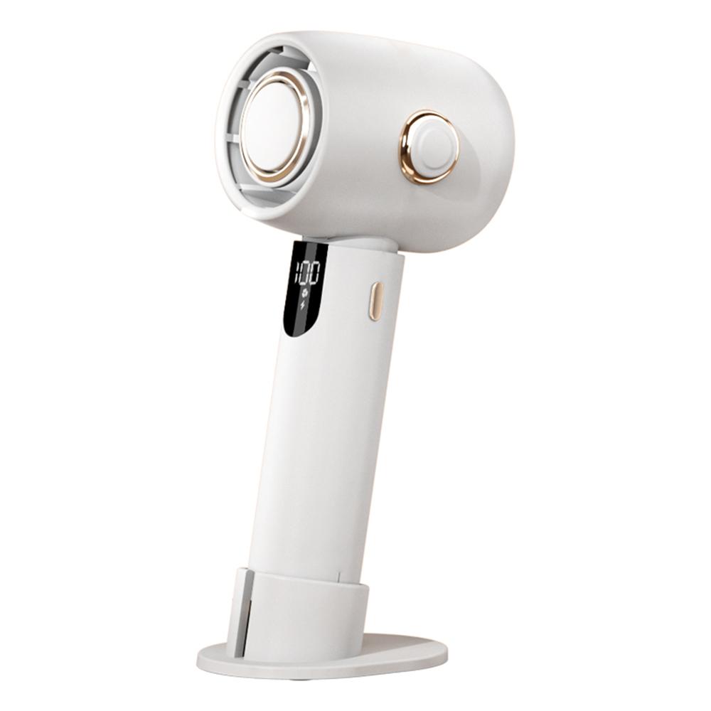 Tragbarer Mini-Ventilator, Handventilator, wiederaufladbar, kleiner Schreibtischventilator, 5 Geschwindigkeiten, batteriebetriebener Ventilator, geräuscharm