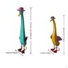 2 Pieces Handmade Handcrafted Duck Decor Colorful Long Neck Ornament WeatherResistant for