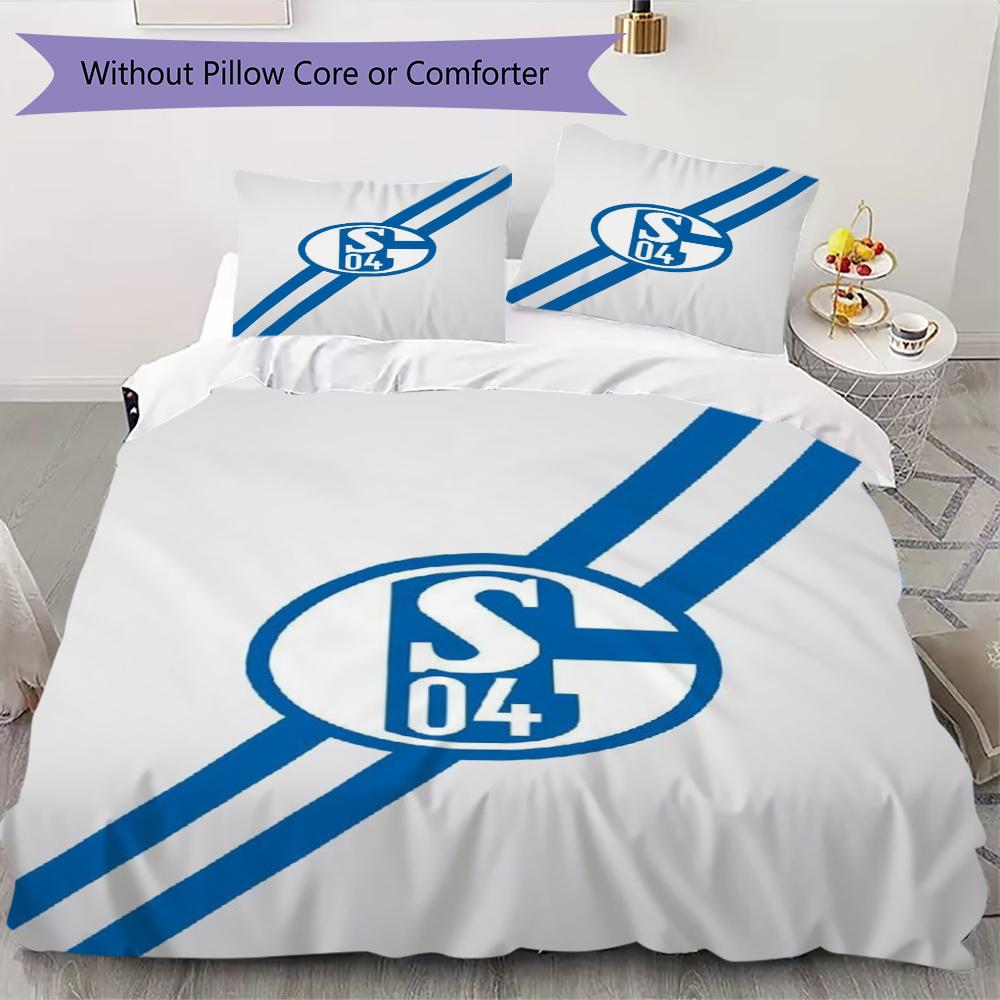 

FC Schalke 04 Pattern Bedding uilt Set uilt Cover Pillowcase Home Decoration Birthday Gift (1 * duvet cover + 2 * pillowcase without core)50 135x200cm