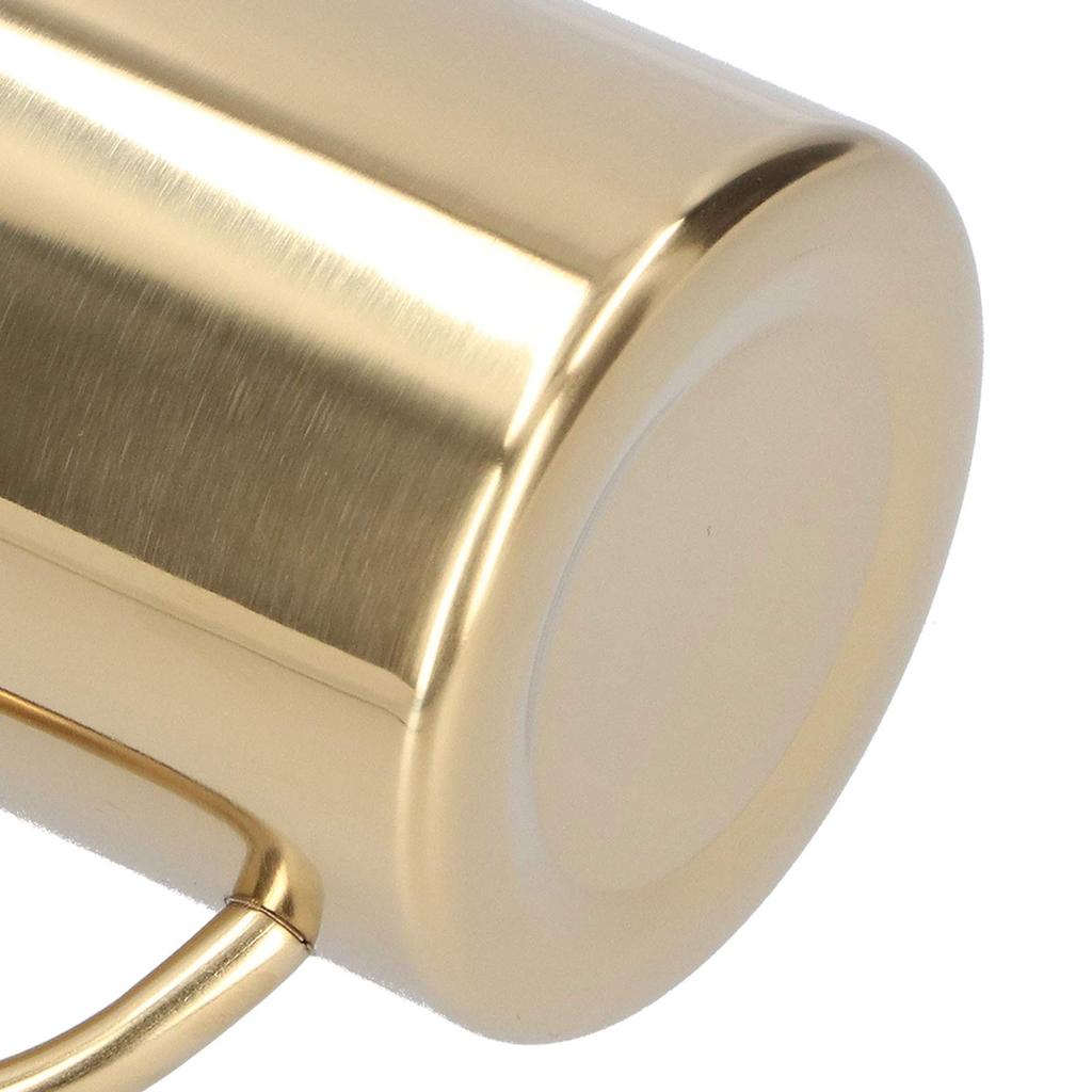 J-ouuo Mug, 304 Stainless Steel, Double-Layer, Anti-Scald, Coffee, Tea, Water, Cup with Handle, 400ml (Gold)