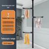 Punch-Free Telescopic Clothes Rack & Hanger for Space-Saving Storage
