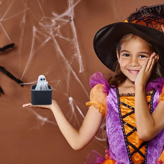 Yousheng 1/2Pcs Halloween Middle Finger Ghost Box Ornament Popping Ghost in A Case Desktop Decoration Teasing Friends Tricky Props Gag Prank Gift