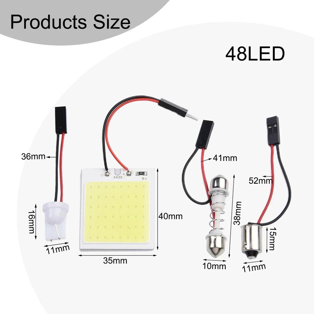 Energy Efficient and Ultra Bright COB LED Light Panel for Car Interior Ceiling with 16/24/36/48LED In 6000K White Light