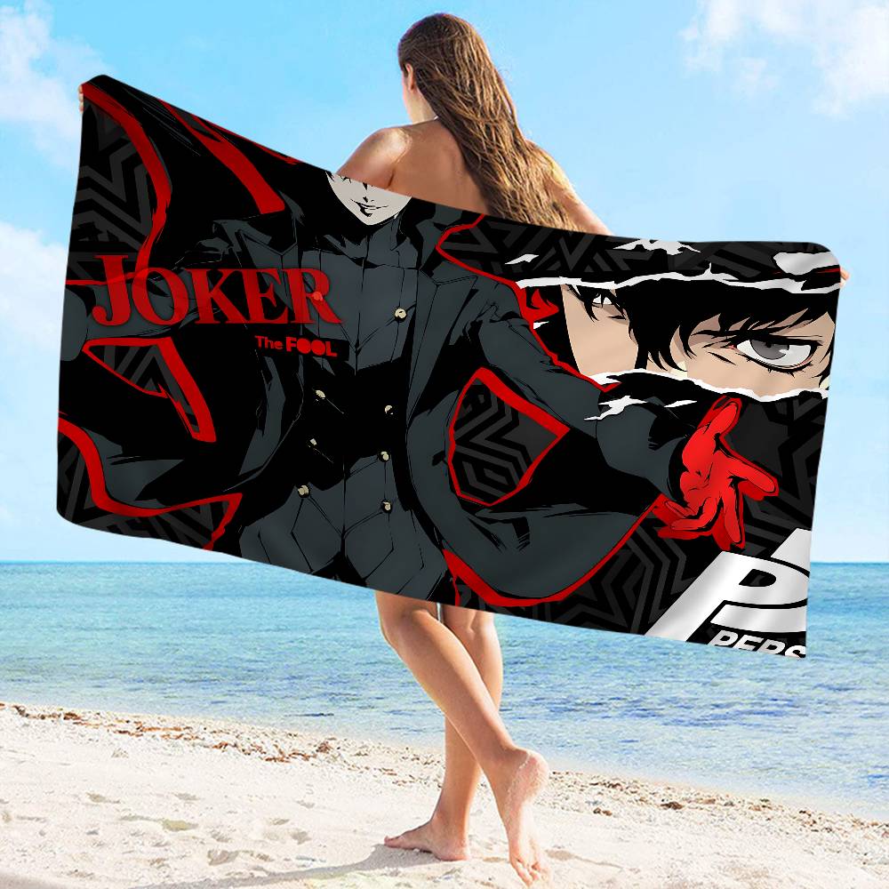 Popular games P-persona-A 5 Beach Towel Colorful Bath Towels for Girl Microfiber Quick Dry Custom Sand Free Beach Spa Gym Pool
