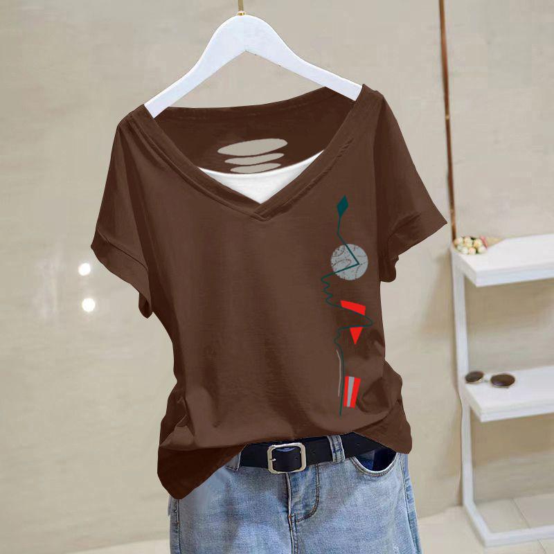Women's 2024 Summer Pure Cotton Loose-Fit Short-Sleeve Korean T-Shirt