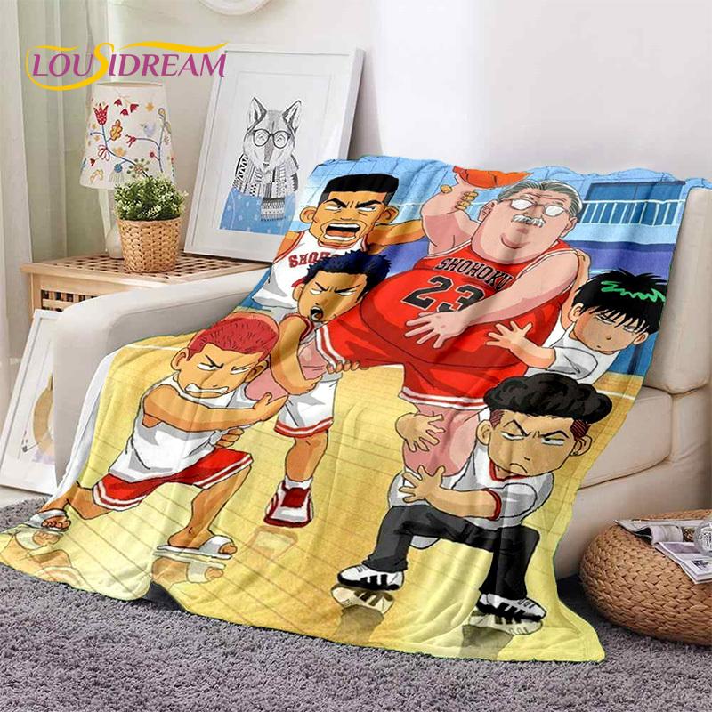 Cartoon Slam Dunk Basketball Anime Soft Blankets,Keep Warm Throw Blanket Comfortable Blanket for Picnic Beds Sofa Home Bedroom