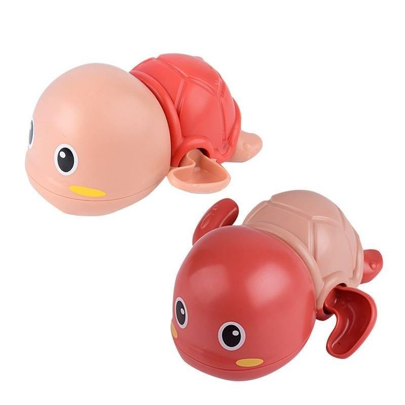 Children's Cute Swimming Turtle Wind-up Toy With Chain Bath Toy Baby Water Play Toy Night Market Stall