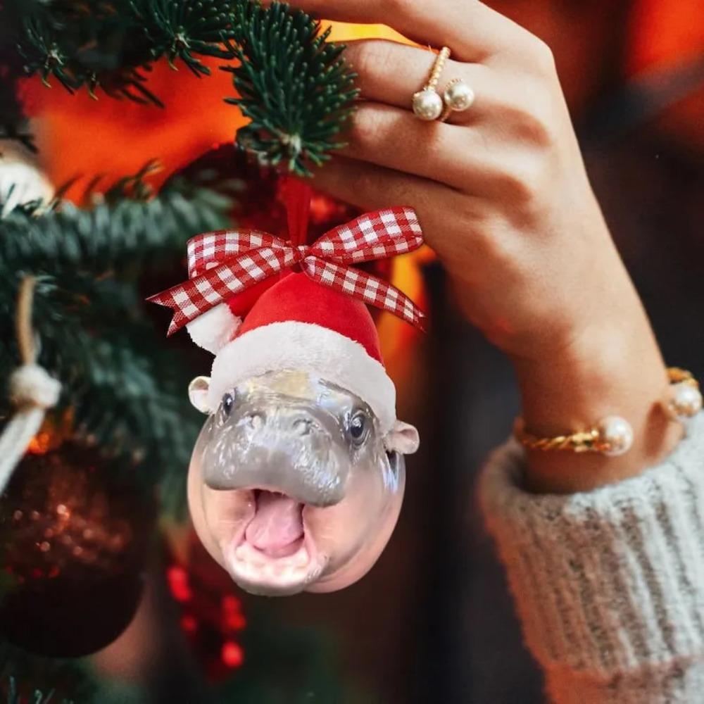 Moo Deng Hippopotamus Hanging Pendant Pygmy Hippo Car Haning Pendants  Party