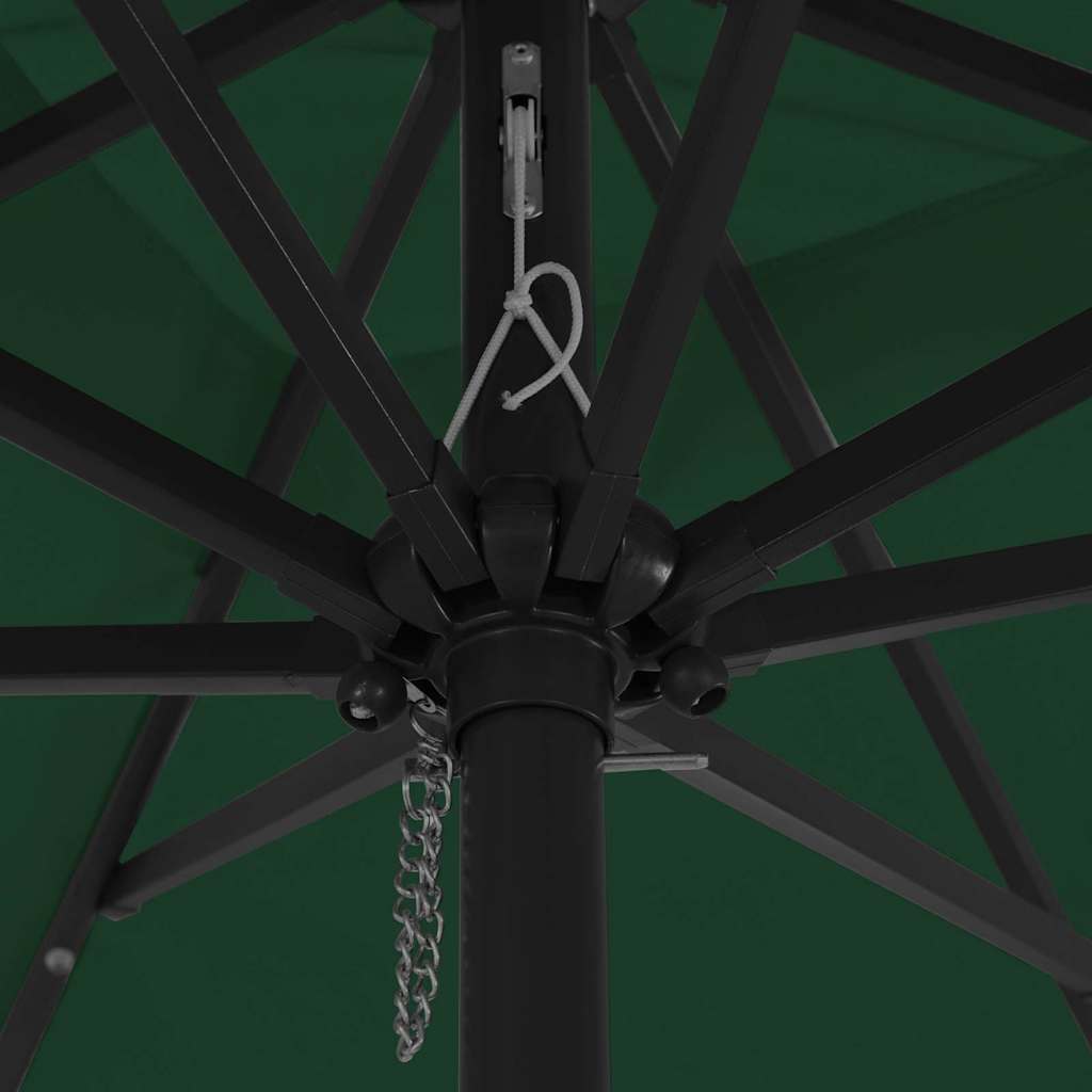Garden Sun Umbrella Green 295 x 295 x 245 cm Polyester and Steel