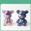 Crystal Resin Bear Sitting Figurine For Home Office Decor Gift For Friends