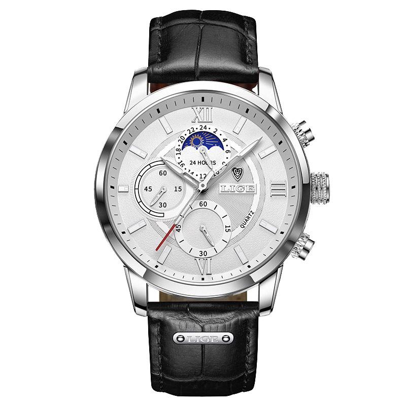 LIGE 2021 Multifunction Waterproof Quartz Chronograph Watch