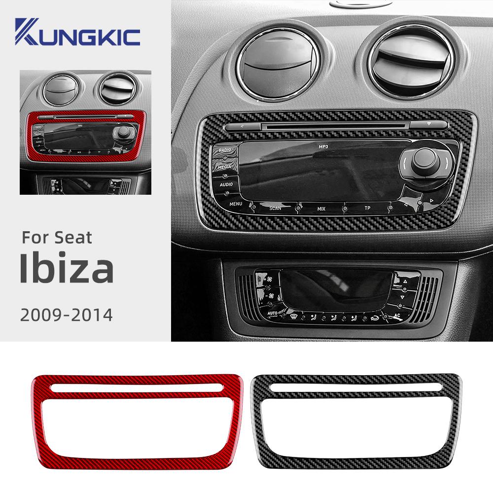 Carbon Fiber Interior Center Console CD Frame Trim Sticker for Seat Ibiza 6J 2009-2014 LHD/RHD