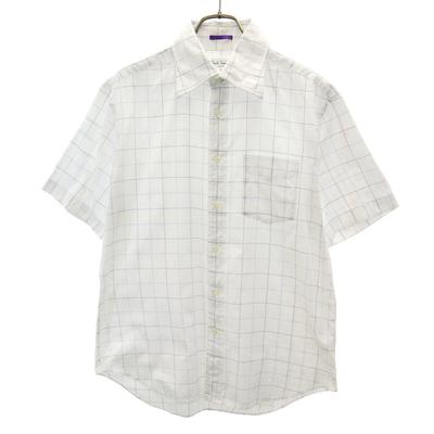 Paul Smith LONDON made in Japan Karomuster Kurzarm Baumwollhemd L Herren Gebraucht