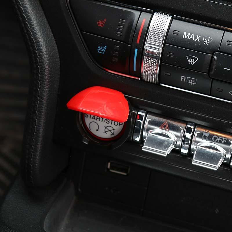 Botão de navegação de controle central de carro/botão de partida adesivos decorativos de capa adequados para Ford Mustang 2015 Up ABS acessórios interiores