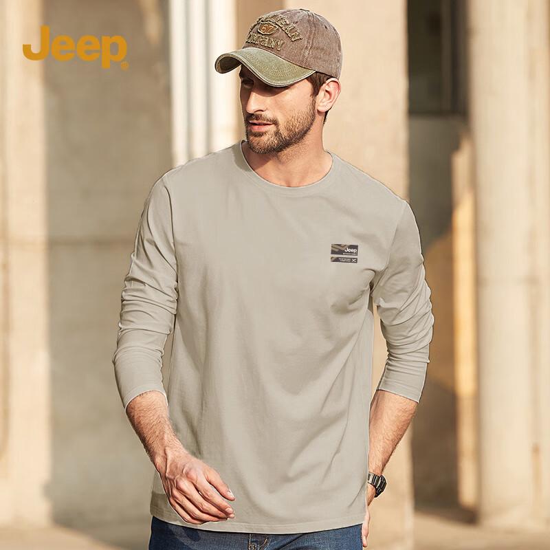 Jeep Men's American Style Long Sleeve Printed T-Shirt
