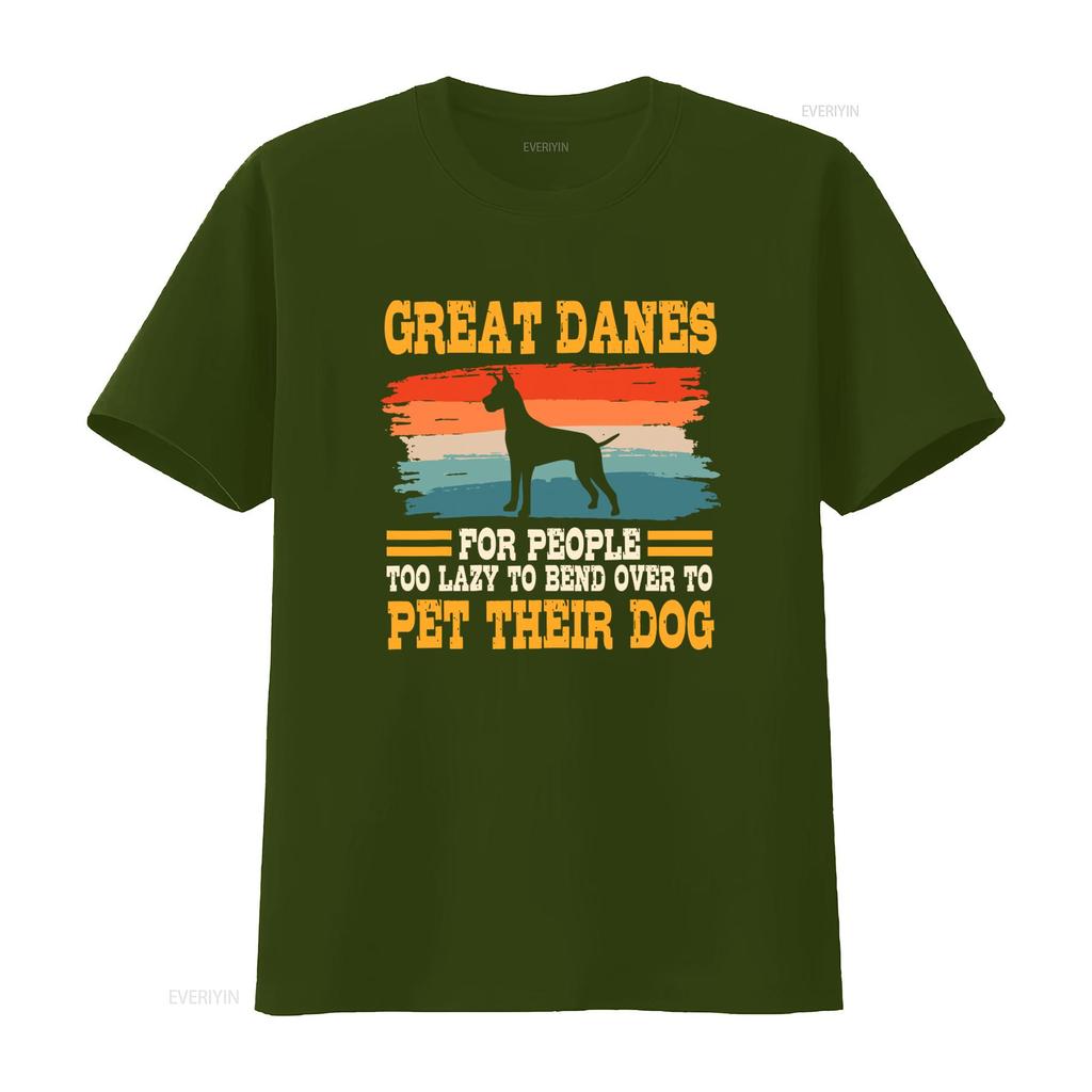 Great Danes For People Too Lazy To Bend Over Pet Their Dog Retro Vintage T Shirt vintage Washed Slightly Top For Everyday Wear