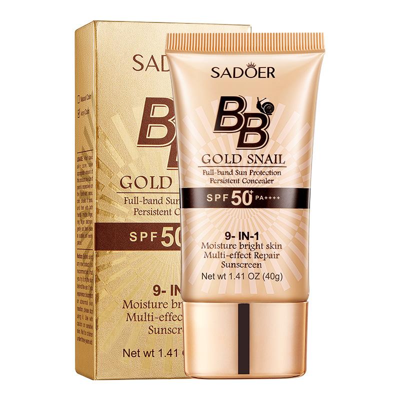 

SADOER Golden Snail Sunscreen BB Cream Тональный крем, консилер, увлажняющий изолирующий макияж Ivory white-40g