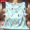 1pc 2D Unicorn Rainbow Cloud Star Theme Pattern Flannel Blanket, Soft HD Digital Print, Cooling Blanket All-Season Use! Soft And Breathable 100% Polye
