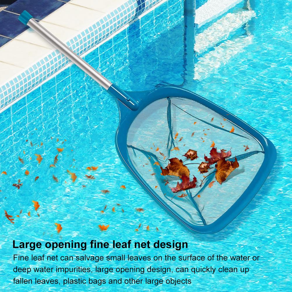 Swimming Pool Leaf Rake Mesh Professional Skimmer Net with 4 Section buckle Pole Cleaning Net Swimming Pool Spa Tool Pool Parts