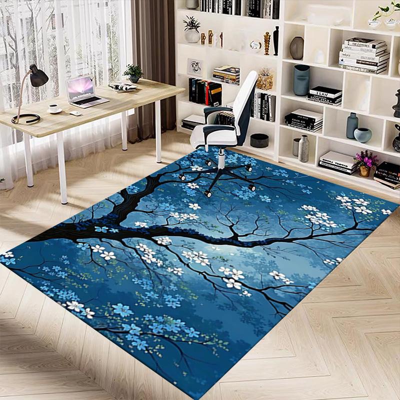 1PC flowering tree Flannel Blanket Carpet Ultra Soft, Thick & Absorbent, Non Slip Machine Washable Mat for Entryway