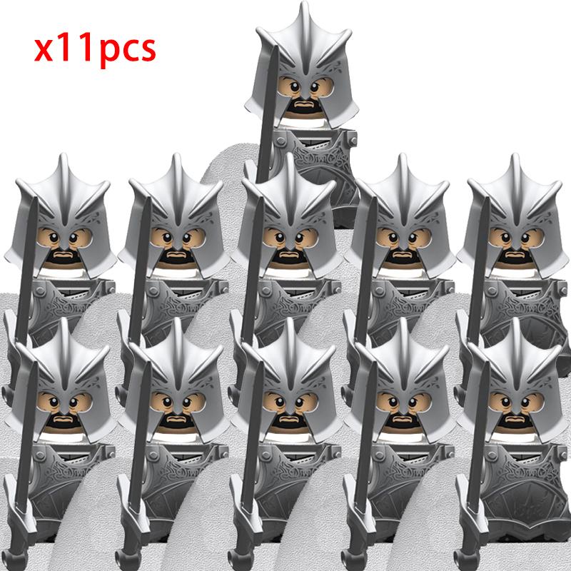 MOC Creative Medieval Game Valley Kinghts Ailin Guard Figures Warrior Armored Soldiers Army Weapons Helmet Blocks Bricks Toys