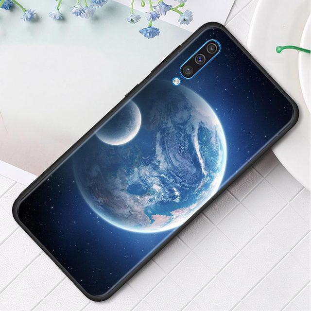 Silikonowe etui na telefon do Samsung Galaxy A50 A70 A10 A20e A30 A40 A20s A10s A10e A80 A90 A60 A30s Pokrowiec Shell Ziemia Księżyc Planeta