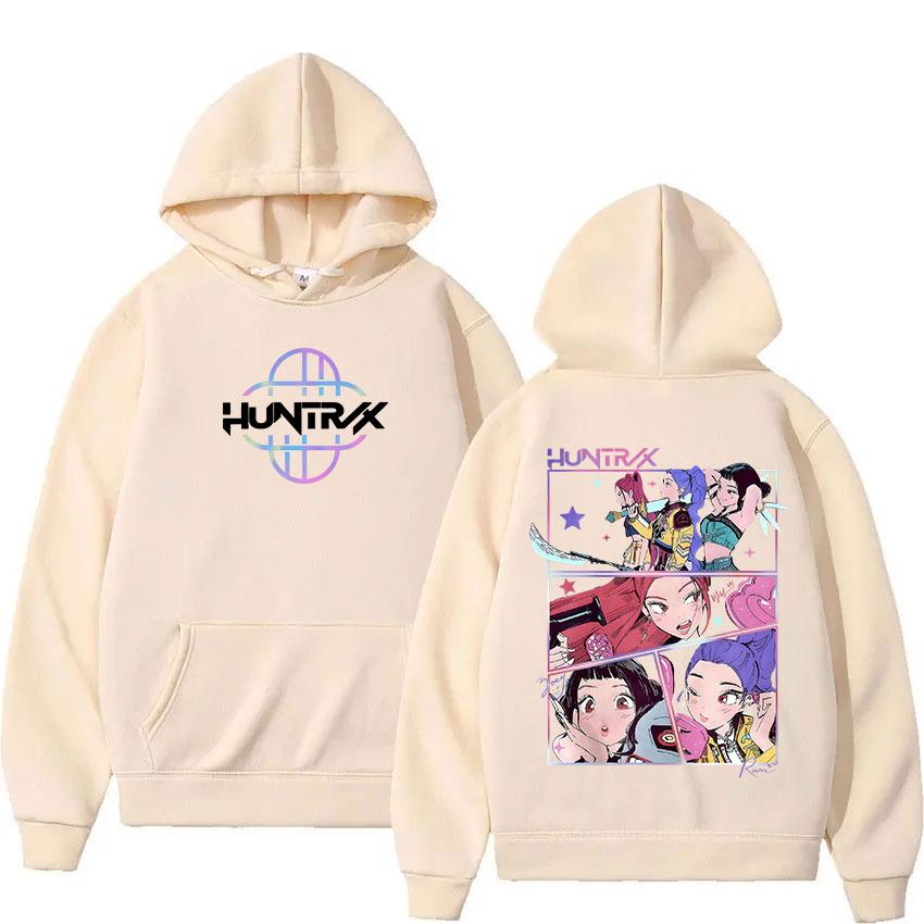 K-pop Demon Hunters Cartoon Graphic Hoodies Mens Women Casual Sweatshirts Vintage Long Sleeves Loose Fleece Hooded