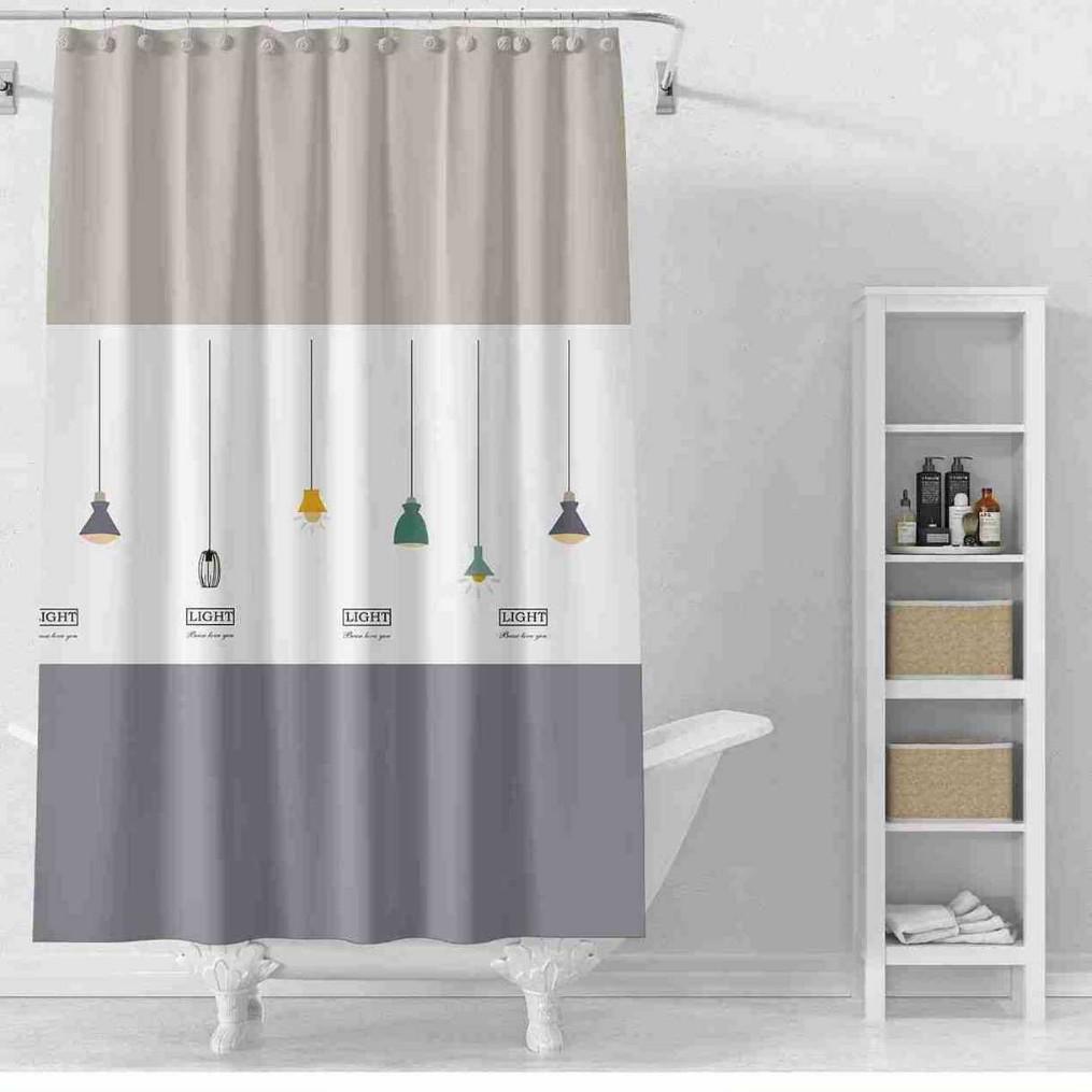 3D Printed PEVA Shower Curtain with Hooks – Thick, Waterproof, Mildew-Resistant Bathroom Partition