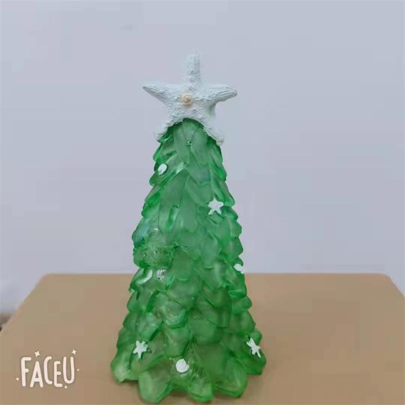 Resin Starfish Christmas Tree Ornament Jade Green Holiday Home Decor Table Centerpiece Window Display For Women And Couples